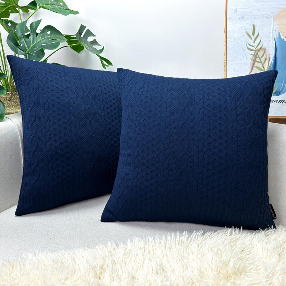 5013 Decorative Pillow Covers, Pack of 2 Super Soft Elegant Modern Embossed